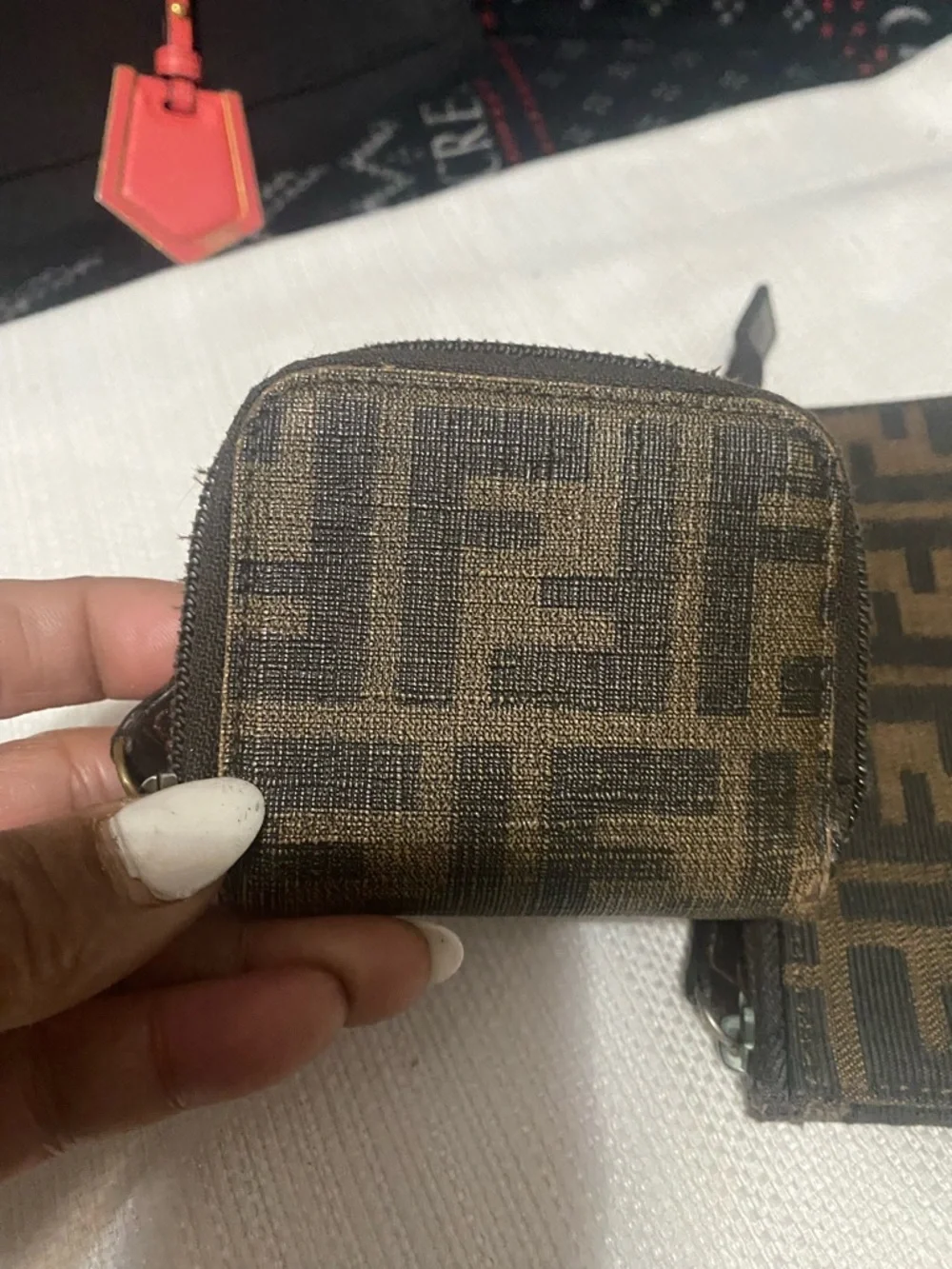 Fendi Brown Monogram Coin Pouch and Mini Pouch) Both Authentic. - Picture 8 of 15